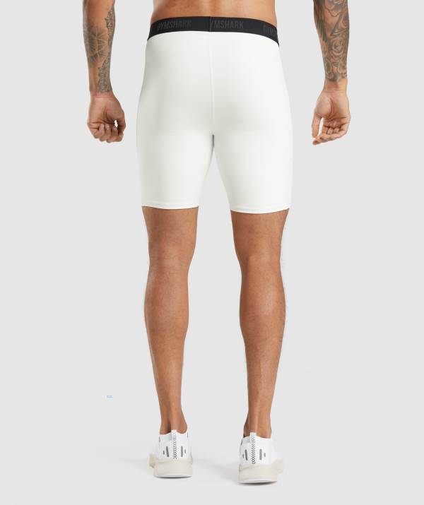 Panske Šortky Gymshark Steve Cook Baselayer Biele | XC8369201